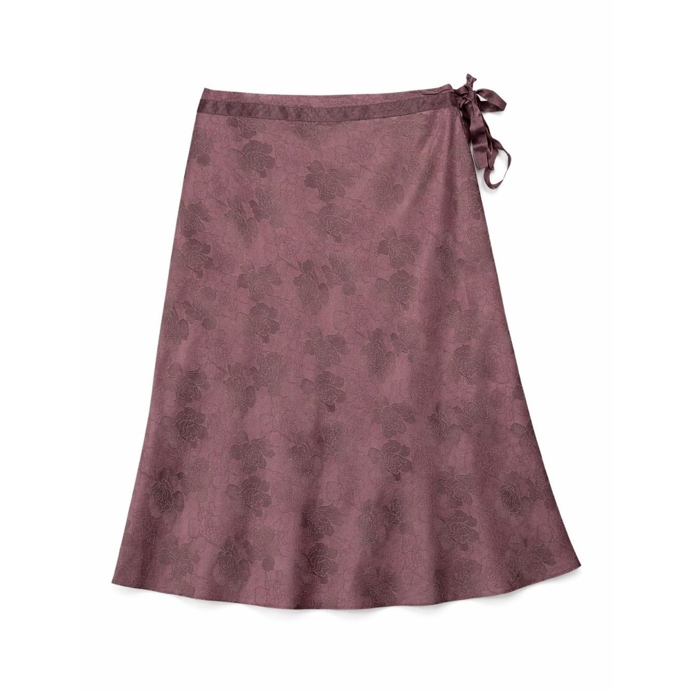 Silk Fairy Whimsy Floral Midi Kneelength Skirt Womens 36 Mauve